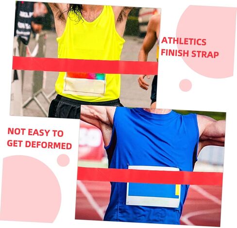 BESPORTBLE Red Ribbon School Sports Belt Double Faced Ribbon Marker for Sprinting Events Durable Athletics Equipment for Competitions in Saudi Arabia