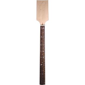 Maple Unfinished Electric Bass guitar neck 24 Fret 34inch Rosewood Fretboard Paddle head Leaf Inlay Electric Guitar Neck Replacement for DIY (42mm-65mm) in Kuwait