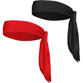 Karate Headband, 2 Pcs Ninja Headband, Tie Headbands for Women, Men, Sports, Running, Tennis, Yoga, and Soccer (Black & Blue) in Kuwait