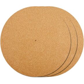 CRASPIRE 2Pcs Cork Turntable Mat Support 11.9in Vinyl LP Record Player 3mm Thick Brown Anti-Slip Anti-Static Slipmats Flat Round Protective Platter Mats Damped Resonance Cleaner Audio Output Home in Kuwait