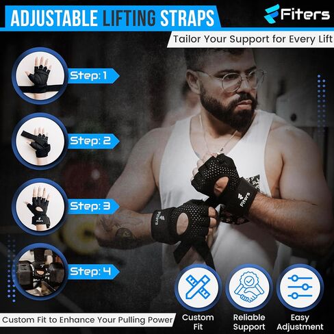 2 in 1 Workout Gloves with Lifting Straps Integrated - High Durability Gym Gloves with Adjustable Lifting Straps, Wrist, Palm, and Grip Support for Weightlifting for Men and Women. in Saudi Arabia