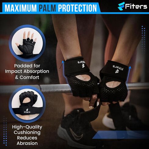 2 in 1 Workout Gloves with Lifting Straps Integrated - High Durability Gym Gloves with Adjustable Lifting Straps, Wrist, Palm, and Grip Support for Weightlifting for Men and Women. in Saudi Arabia