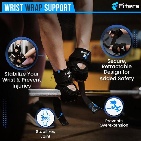 2 in 1 Workout Gloves with Lifting Straps Integrated - High Durability Gym Gloves with Adjustable Lifting Straps, Wrist, Palm, and Grip Support for Weightlifting for Men and Women. in Saudi Arabia