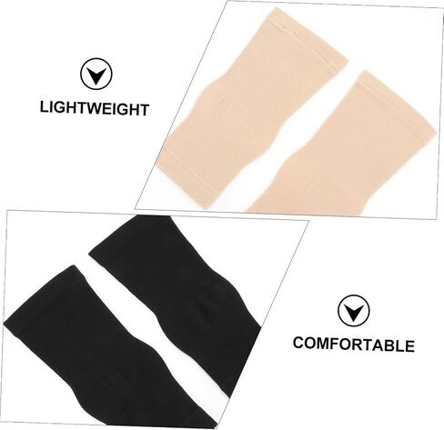 2Pairs Ankle Support Socks Elastic Breathable Compression Sleeves for Sports Women Men Lightweight Durable Foot Sleeve for Basketball Running Exercise Skin Tone in Saudi Arabia