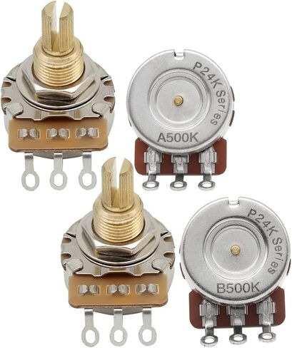 FLEOR A500K+B500K Guitar Tone/Volume Pots 24-Spline Long Split Shaft Guitar Potentiometer,Pack of 4 in Saudi Arabia