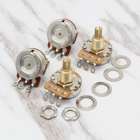FLEOR A500K+B500K Guitar Tone/Volume Pots 24-Spline Long Split Shaft Guitar Potentiometer,Pack of 4 in Saudi Arabia