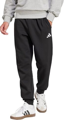 adidas Mens Essentials Feel Cozy Fleece Sportswear Pants, Black/White, Large in Saudi Arabia