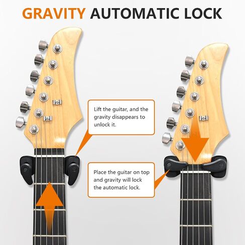 Adjustable Double Guitar Stand, reversible with safety support, suitable for acoustic guitar, electric guitar, bass and banjo, durable, black in Saudi Arabia