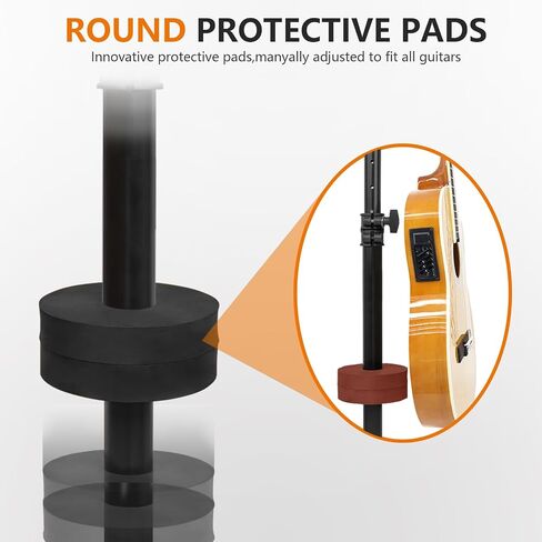 Adjustable Double Guitar Stand, reversible with safety support, suitable for acoustic guitar, electric guitar, bass and banjo, durable, black in Saudi Arabia