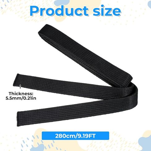 Karate Taekwondo Belt 280cm/3yard Black Martial Arts Belts Long Soft Belt for Judo Karate Taekwondo in Saudi Arabia