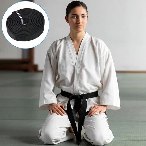Karate Taekwondo Belt 280cm/3yard Black Martial Arts Belts Long Soft Belt for Judo Karate Taekwondo in Saudi Arabia