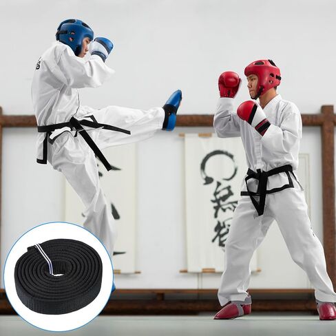 Karate Taekwondo Belt 280cm/3yard Black Martial Arts Belts Long Soft Belt for Judo Karate Taekwondo in Saudi Arabia