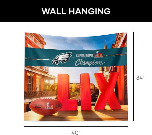 شمال غرب NFL فيلادلفيا إيجلز 2025 سوبر بول LIX قبة معلقة على الحائط مقاس 34 × 40 بوصة in Saudi Arabia
