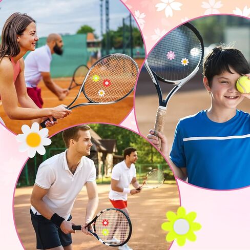 4 قطع من مضرب التنس الممتص للصدمات لمضرب التنس ومرطب الاهتزاز ومرطب زهرة السيليكون أداة ترطيب مضرب التنس ومرطبات سلسلة التنس ومستلزمات التنس اللطيفة (ألوان مختلطة) in Kuwait