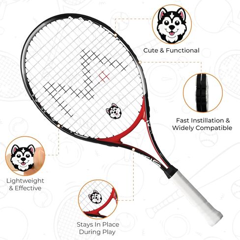 Tennis Racket Dampener - Cute Designs - Vibration & Noise-Reducing Tennis Shock Absorber for Racquets - Secure, Easy-Install Accessories for Players of All Levels in Saudi Arabia