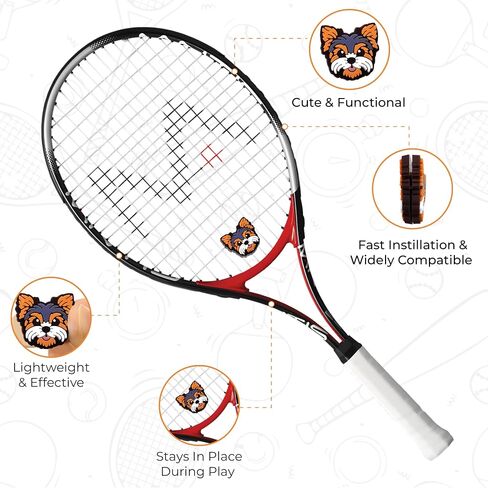Tennis Racket Dampener - Cute Designs - Vibration & Noise-Reducing Tennis Shock Absorber for Racquets - Secure, Easy-Install Accessories for Players of All Levels in Saudi Arabia