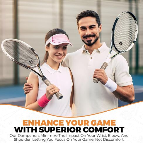 Tennis Racket Dampener - Cute Designs - Vibration & Noise-Reducing Tennis Shock Absorber for Racquets - Secure, Easy-Install Accessories for Players of All Levels in Saudi Arabia