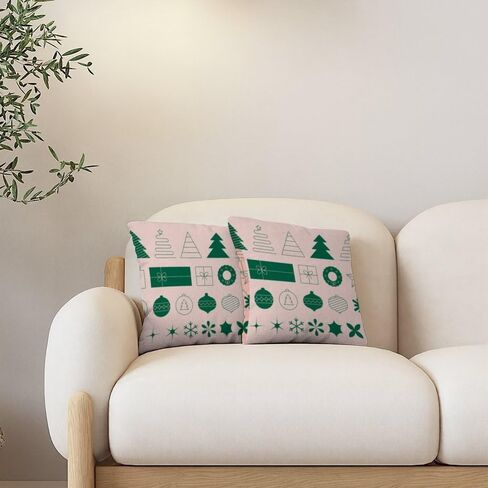 Set of 2 Small Pillow Covers Couch Bed Cotton Throw Pillows Country Art Decor Funky Soft Throw Pillow Cover Gift Box Icon Washable Throw Pillows Cover 20x20 in in Saudi Arabia