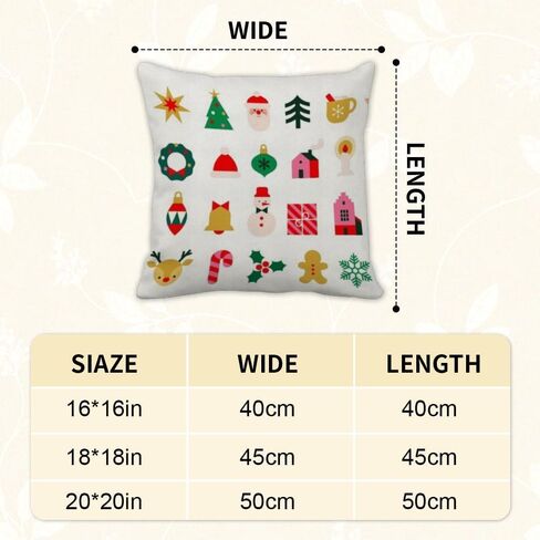 Set of 2 Large Pillow Covers Outdoor Bed Cotton Cushion Covers Moroccan Country Cute Soft Pillow Cover Festive Holiday Symbols Washable Throw Pillows Cover 16x16 in in Saudi Arabia
