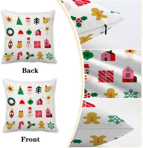 Set of 2 Large Pillow Covers Outdoor Bed Cotton Cushion Covers Moroccan Country Cute Soft Pillow Cover Festive Holiday Symbols Washable Throw Pillows Cover 16x16 in in Saudi Arabia
