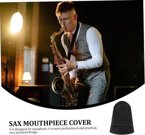 VANZACK Saxophone Mouthpiece Protection Sleeve Medium Size Rubber Protector for Alto Sax and Clarinet Sturdy Saxophone Accessory Tight Fit in Saudi Arabia