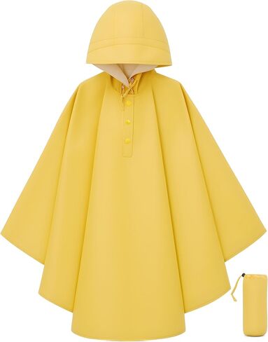 Kids Rain Poncho Cute Reusable Raincoat Light Waterproof Hoodie Jacket for Girls in Saudi Arabia