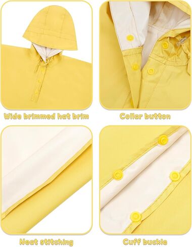 Kids Rain Poncho Cute Reusable Raincoat Light Waterproof Hoodie Jacket for Girls in Saudi Arabia