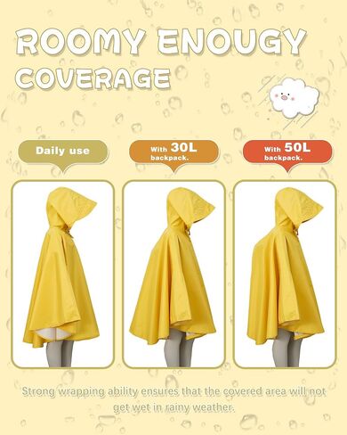Kids Rain Poncho Cute Reusable Raincoat Light Waterproof Hoodie Jacket for Girls in Saudi Arabia