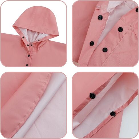 Kids Rain Poncho Cute Reusable Raincoat Light Waterproof Hoodie Jacket for Girls in Saudi Arabia
