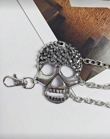 Skull Waist Chain Belt - Punk Gothic Crossover Body Belly Chains Tassel for Women Girl (Silver) in Saudi Arabia