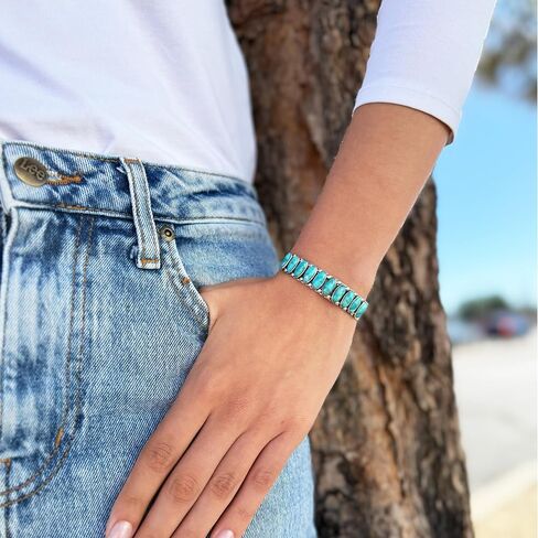 Turquoise Bracelet Sterling Silver 925 Genuine Turquoise Cuff Bracelet in Saudi Arabia