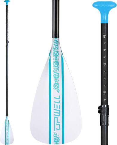 مجداف UPWELL SUP قابل للتعديل للوقوف على لوح التجديف، عمود من سبائك الألومنيوم مكون من 3 قطع مع شفرة من الألياف الزجاجية المقواة in Kuwait