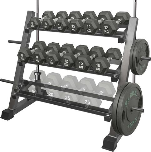 3 Tier Multifunctional Dumbbells Weights Barbells Rack, 1100 lbs Weight Capacity (Rack Only) in Saudi Arabia