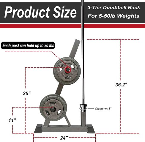 3 Tier Multifunctional Dumbbells Weights Barbells Rack, 1100 lbs Weight Capacity (Rack Only) in Saudi Arabia
