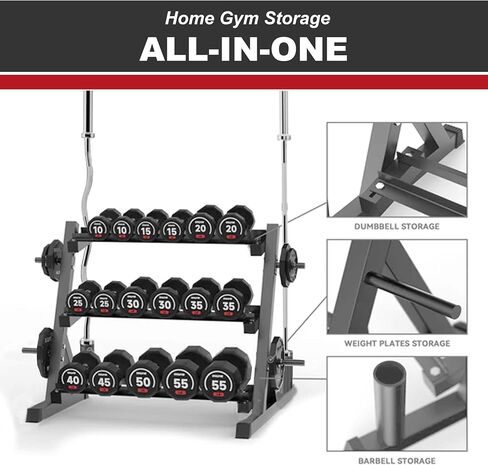 3 Tier Multifunctional Dumbbells Weights Barbells Rack, 1100 lbs Weight Capacity (Rack Only) in Saudi Arabia