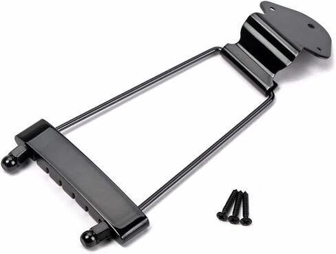 BESPORTBLE String Jazz Archtop Guitar Tailpiece Durable Bridge for Easy Installation for Use Black Finish with Screws Included in Saudi Arabia