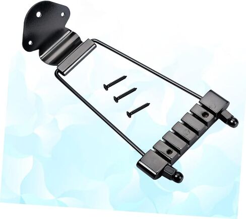 BESPORTBLE String Jazz Archtop Guitar Tailpiece Durable Bridge for Easy Installation for Use Black Finish with Screws Included in Saudi Arabia