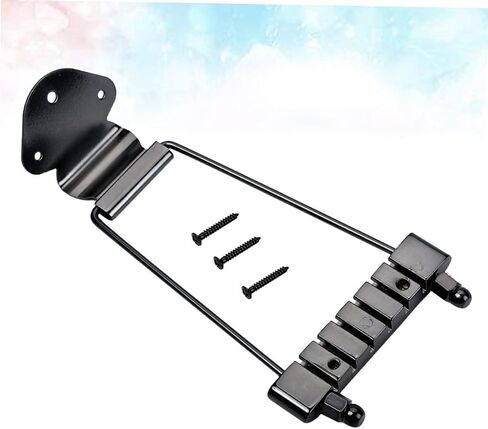 BESPORTBLE String Jazz Archtop Guitar Tailpiece Durable Bridge for Easy Installation for Use Black Finish with Screws Included in Saudi Arabia