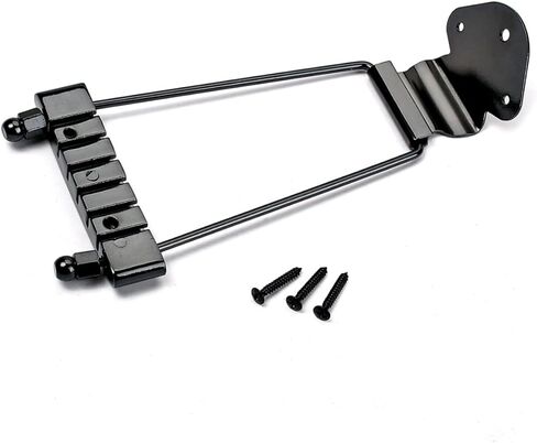 BESPORTBLE String Jazz Archtop Guitar Tailpiece Durable Bridge for Easy Installation for Use Black Finish with Screws Included in Saudi Arabia