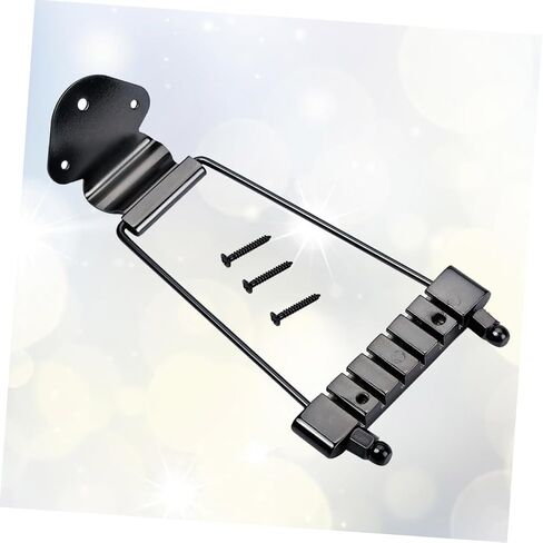 BESPORTBLE String Jazz Archtop Guitar Tailpiece Durable Bridge for Easy Installation for Use Black Finish with Screws Included in Saudi Arabia