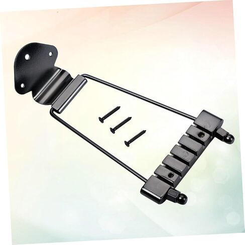 BESPORTBLE String Jazz Archtop Guitar Tailpiece Durable Bridge for Easy Installation for Use Black Finish with Screws Included in Saudi Arabia