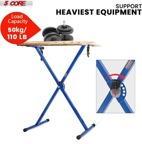 5Core Keyboard Stand Single X Style Piano Riser Adjustable Holder + Keyboard Stool Thick Padded Piano Bench - KS 1X WH+KBB 02 WH in Saudi Arabia