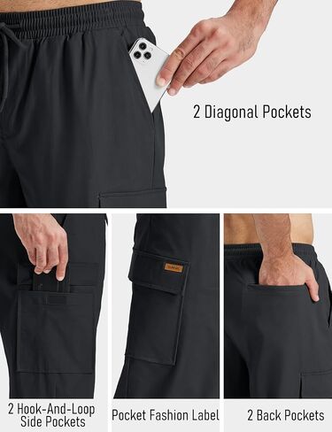 TACVASEN Men's Long Cargo Shorts Cotton Below Knee Capris with 6 Pockets Drawstring Elastic Waistband Capri Pants in Saudi Arabia