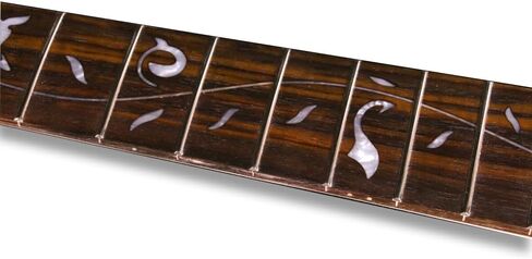 Maple Unfinished Electric Bass guitar neck 24 Fret 34inch Rosewood Fretboard Paddle head Leaf Inlay Electric Guitar Neck Replacement for DIY (42mm-65mm) in Saudi Arabia