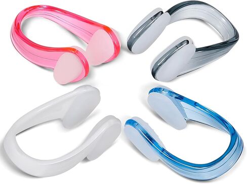 4pcs Swimming Nose Clips with Independent Box Package Waterproof Silica Gel Swimming Nose Plugs for Adults Aged 7+ (4 Colors) in Saudi Arabia