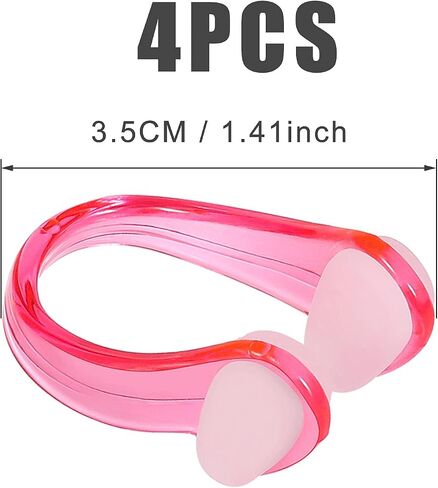 4pcs Swimming Nose Clips with Independent Box Package Waterproof Silica Gel Swimming Nose Plugs for Adults Aged 7+ (4 Colors) in Saudi Arabia