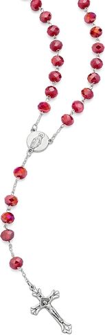 Rosary with Light Blue Crystal Beads, Jubilee 2025 Logo, Miraculous Medal, Made in Italy, Blessed by the Pope in Saudi Arabia