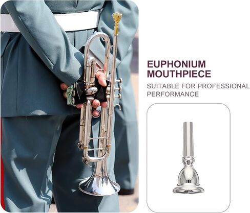 FAVOMOTO Euphonium Mute Horn Mouthpiece Silver Plated Copper Replacement Part Musical Instrument Accessory for Bands in Saudi Arabia
