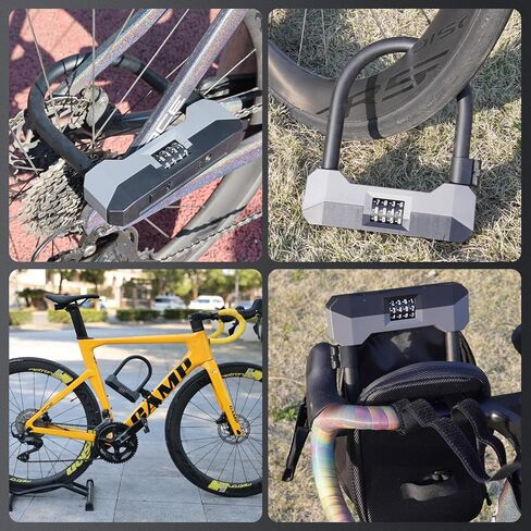 أقفال الدراجة شديدة التحمل مضادة للسرقة، قفل دراجة كومبو على شكل حرف U مع مفتاحين، تكبل 18 مم، قفل دراجة قابل لإعادة الضبط مكون من 4 أرقام مع دعامة تثبيت قوية لدراجة نارية سكوتر كهربائي in Kuwait