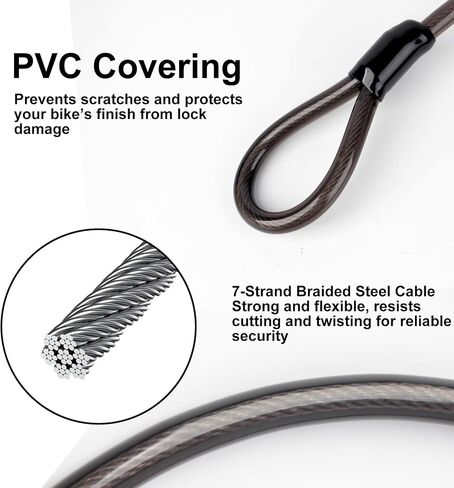 Venzio Bike Combination U Lock, Heavy Duty Anti Theft 4-Digit Resettable Code 12mm Shackle Bicycle Lock with 2mm PVC Coating, 4.88" x 8.58", Keyless Security U Lock for Scooter, Motorcycles, Gate in Saudi Arabia